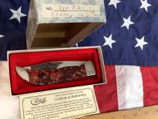 Case xx Case Classic Large Clasp Knife (004 of 130) w/ Rare Cherry Chip Handles mdl# 71072 -NOS