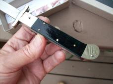 Hubertus Guardian Knife Solingen, Germany Very Rare Green Bone Swing Guard UNUSED W/Box