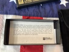 J A Henckels Folding Hunter Pocket Knife w/ Green Pick Bone Handles -NOS +Orig Box