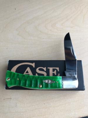 Case Axe Handle Green Gator Bone