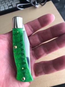 Case Axe Handle Green Gator Bone