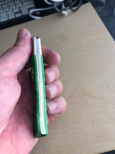 Case Axe Handle Green Gator Bone