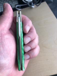 Case Axe Handle Green Gator Bone