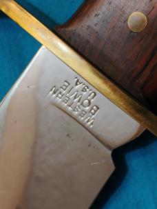 VINTAGE W49 WESTERN BOWIE FIXED BLADE HUNTING SKINNING SURVIVAL KNIFE KNIVES SHEATH OLD