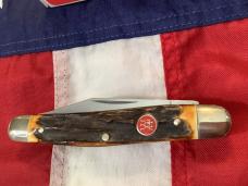 Vintage J A Henckels Stockman (HK-3-S) 4" Knife w/ Great Stag Handles -NOS & M/NM