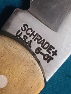 VINTAGE SCHRADE USA 6OT GOLDEN BEAR FOLDING HUNTER POCKET BAREHEAD KNIFE KNIVES OLD SHEATH