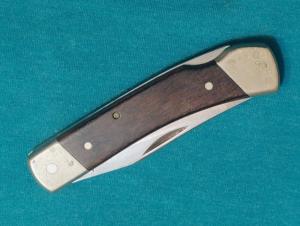 VINTAGE SCHRADE UNCLE HENRY USA LB5 SMOKEY NICKEL SILVER FOLDING POCKET KNIFE KNIVES OLD SHEATH
