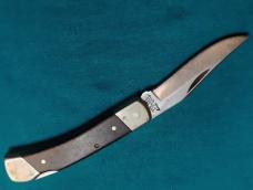 VINTAGE SCHRADE UNCLE HENRY USA LB5 SMOKEY NICKEL SILVER FOLDING POCKET KNIFE KNIVES OLD SHEATH