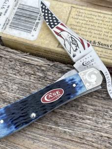 CASE XX ** SFO 2011 SCROLLED EAGLE ETCH NAVY BLUE BONE RUSSLOCK