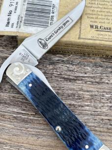 CASE XX ** SFO 2011 SCROLLED EAGLE ETCH NAVY BLUE BONE RUSSLOCK