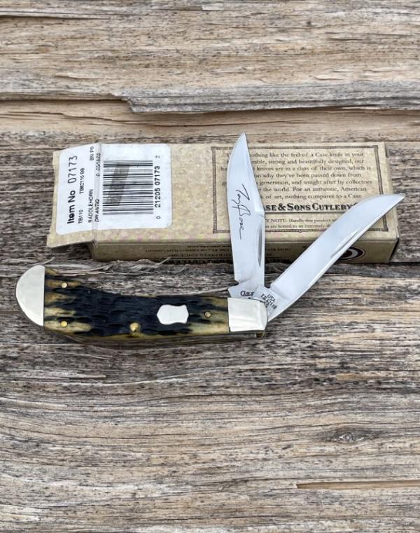 CASE XX ** 2009 DARK ANTIQUE BONE SMALL SADDLEHORN