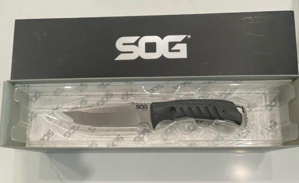 SOG Pillar Fixed Blade Knife Black Canvas Micarta (5" Satin) SOG Pillar Fixed Blade Knife Black Canvas Micarta (5" Satin)