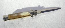 NEW FRANK BELTRAME 9" STILETTO BLOND HORN SCALES DAGGER BLADE MANIAGO ITALY