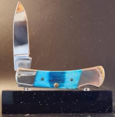 2024 Case Father's Day Carribean Blue Bone Sawcut Mini Lockback