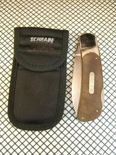 SCHRADE OLD TIMER 51OT "BIG TIMER" VINTAGE U.S.A. CARBON STEEL LOCK BACK POCKET KNIFE WITH SHEATH