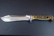 Early PUMA White Hunter 6377 Germany Stag Knife w/ Sheath – Visible Handle Repair