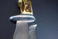 Early PUMA White Hunter 6377 Germany Stag Knife w/ Sheath – Visible Handle Repair