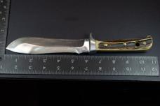 Early PUMA White Hunter 6377 Germany Stag Knife w/ Sheath – Visible Handle Repair