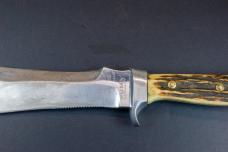 Early PUMA White Hunter 6377 Germany Stag Knife w/ Sheath – Visible Handle Repair