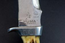 Early PUMA White Hunter 6377 Germany Stag Knife w/ Sheath – Visible Handle Repair