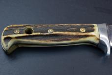 Early PUMA White Hunter 6377 Germany Stag Knife w/ Sheath – Visible Handle Repair
