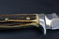 Early PUMA White Hunter 6377 Germany Stag Knife w/ Sheath – Visible Handle Repair