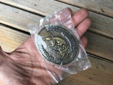Vintage Bulldog Knives Brass Belt Buckle New in Bag!