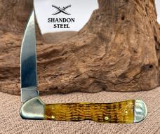 CASE BURNT AMBER ROGERS JIGGED BONE 61549WL CS COPPERLOCK 51392  CARBON STEEL 16
