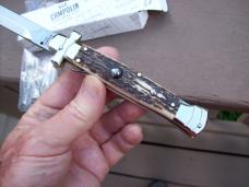 A. G. A. Campolin Maniago, Italy Maltese Cross Bayonet 9 Incher Lockback W/Genuine Stag/Antler NIB