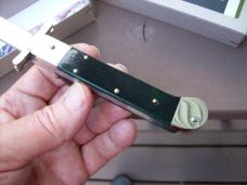 Hubertus Guardian Knife Solingen, Germany Very Rare Green Bone Swing Guard UNUSED W/Box