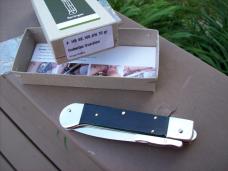 Hubertus Guardian Knife Solingen, Germany Very Rare Green Bone Swing Guard UNUSED W/Box