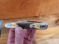 Winchester 1996 NKCA Club Knife, Stag Split Back 3 Blade Whittler, Pattern# 350101