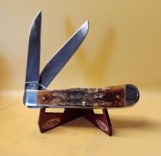2026 NIB Case Bone Stag Trapper with a Wharncliffe secondary 