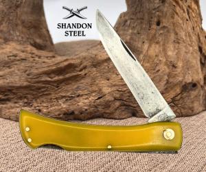 GERMAN EYE BRAND CARL SCHLIEPER YELLOW GERMAN SODBUSTER CARBON POCKET KNIFE 11