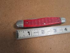 VTG CAMILLUS NEW YORK USA #20 Muskrat Knife Rehandled in Red Jigged Bone