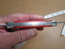 VTG CAMILLUS NEW YORK USA #20 Muskrat Knife Rehandled in Red Jigged Bone