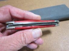 VTG CAMILLUS NEW YORK USA #20 Muskrat Knife Rehandled in Red Jigged Bone