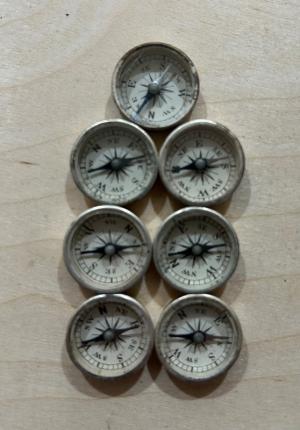 7 vintage Cattaraugus compasses