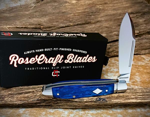 RoseCraft Blades Tanasi Lake Tear Drop Blue Jigged Bone RCT017-BJB Jigged Bone 14C28N Stainless RoseCraft Blades Tanasi Lake Tear Drop Blue Jigged Bone RCT017-BJB Jigged Bone 14C28N Stainless