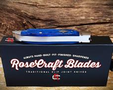 RoseCraft Blades Tanasi Lake Tear Drop Blue Jigged Bone RCT017-BJB Jigged Bone 14C28N Stainless