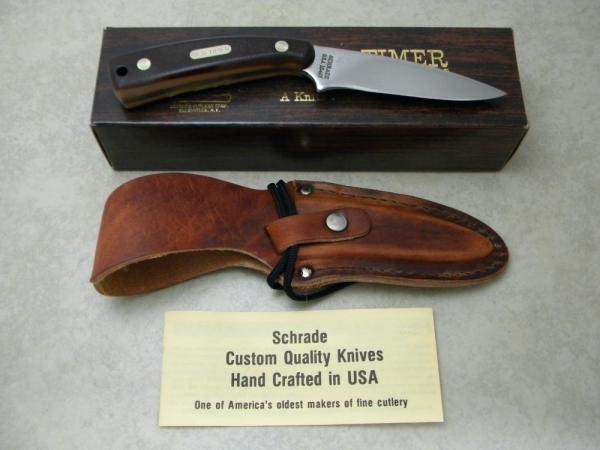 Schrade USA 154OT Old Timer Drop Point Sharp Finger Fixed Blade Knife w/Leather Sheath NIB Schrade USA 154OT Old Timer Drop Point Sharp Finger Fixed Blade Knife w/Leather Sheath NIB