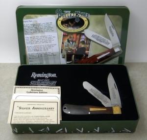 Remington USA R1128 2007 25th Anniversary Cocobola Bullet Trapper Knife in Tin