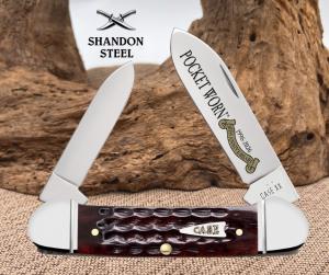Case XX Canoe Pocket Worn 30th Mahogany Bone 55235 Stainless Pocket Knife