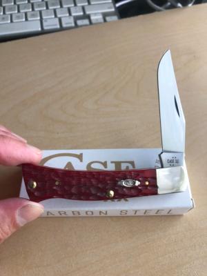 Case Dark Red Bone Peach Seed Jig Axe Handle