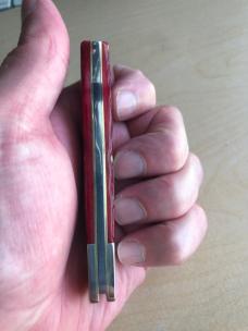 Case Dark Red Bone Peach Seed Jig Axe Handle 