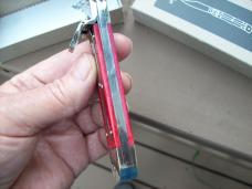 Hubertus Knife Shellpuller Patronenzieher Solingen Germany Rare Red Bone Large Size 11 UNUSED NIB.