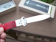 Hubertus Knife Shellpuller Patronenzieher Solingen Germany Rare Red Bone Large Size 11 UNUSED NIB.