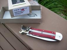 Hubertus Knife Shellpuller Patronenzieher Solingen Germany Rare Red Bone Large Size 11 UNUSED NIB.