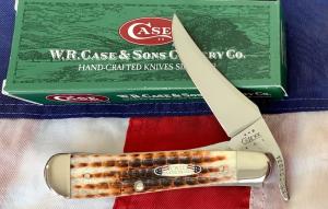 2004 Case xx Russlock Knife w Super Amber Vintage Bone Handles mdl 61953 SS -NOS in Orig box