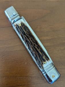 New old stock AKC Slimline Leverlock 20cm - 8” Stag Switchblade... Super snappy! 